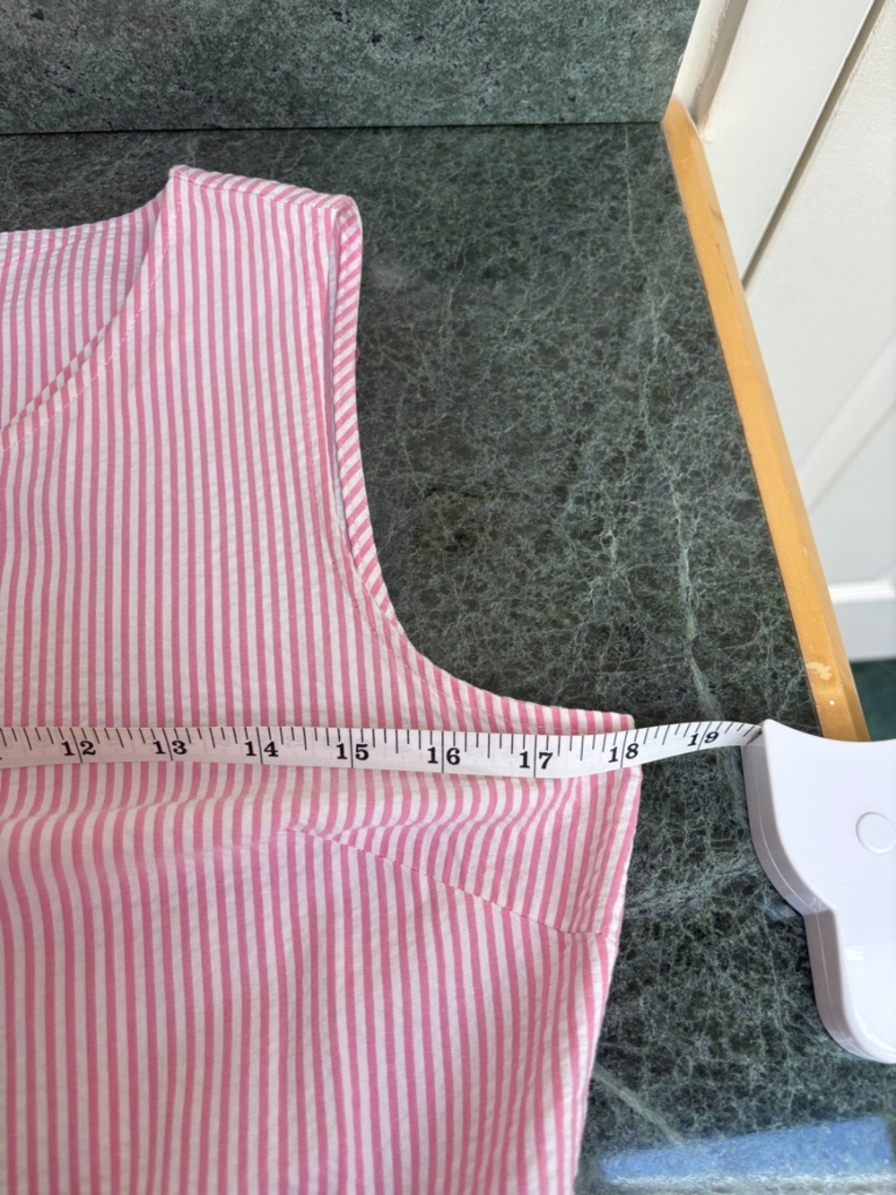Talbots pink and white seersucker dress. - Picture 5 of 6